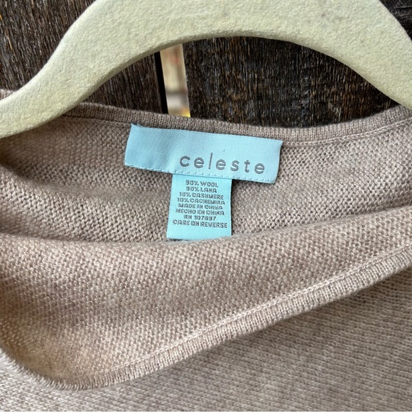 Celeste Cashmere & Wool Lightweight Sweater Poncho Wrap One Size - Picture 3 of 10